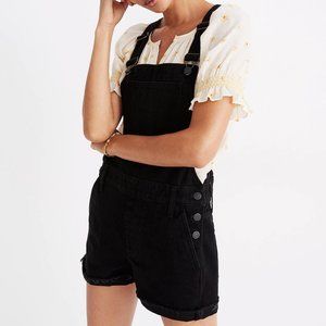 Madewell Adirondack Short Overalls in Washed Black